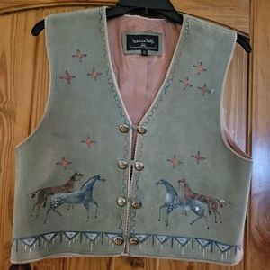 Patricia Wolf Hand Painted Vest